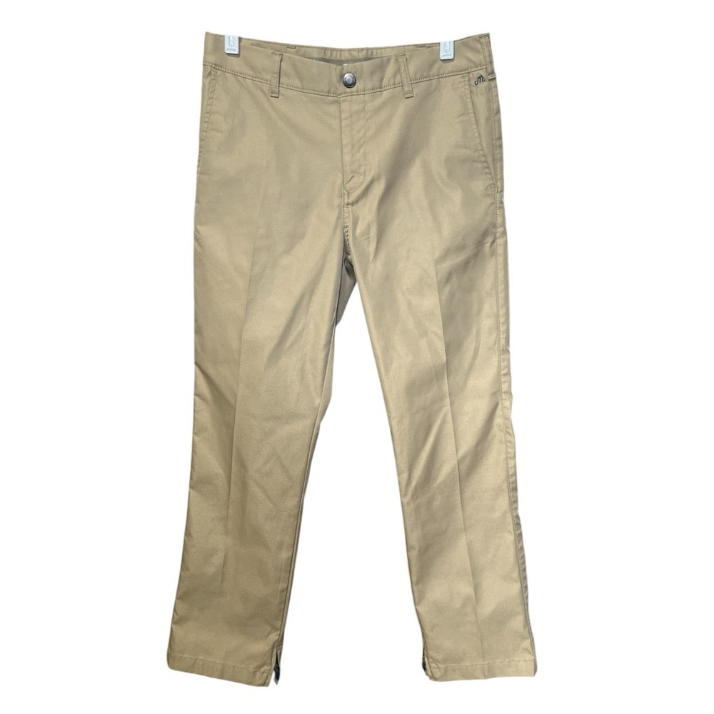 Bonobos Maide Golf Pants Men 30x30 Tan Khaki Ankle Zip Chino Trousers Slim Fit